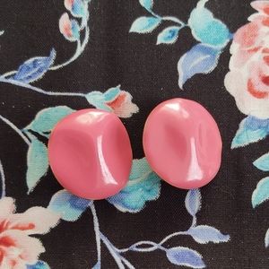 Vintage pink clip on earrings